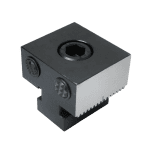 Serrated pad stop module for RM modular fixturing system.