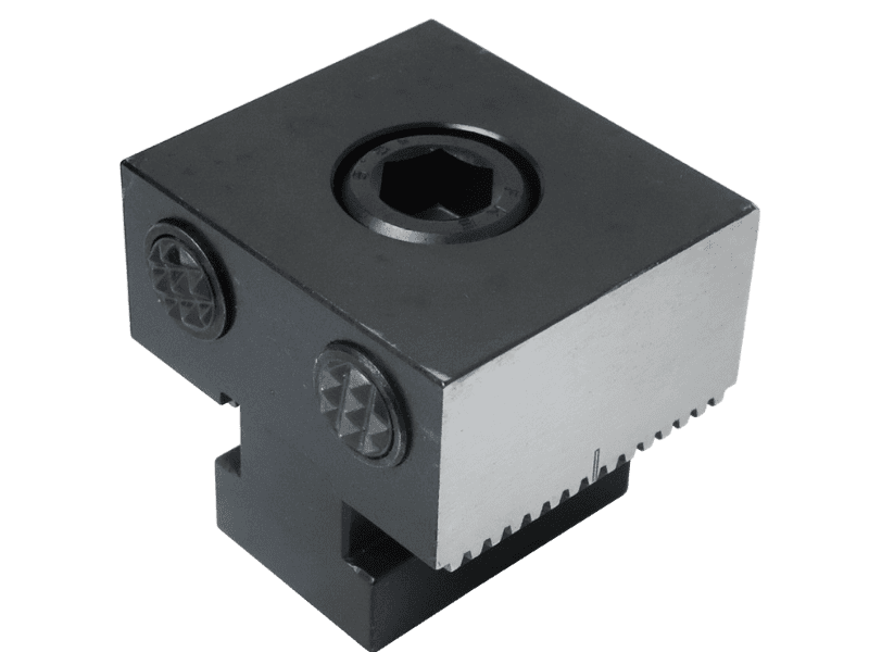 Serrated pad stop module for RM modular fixturing system.